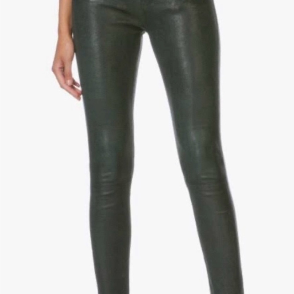 Frame Denim Olive Leather Pants